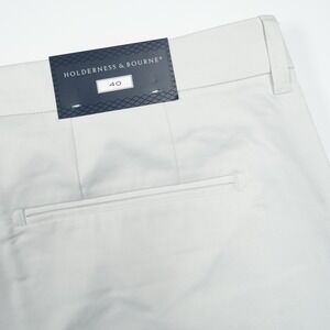 Holderness & Bourne Mens Flat Front Shorts Size 40 Golf‎ Casual Light Gray
